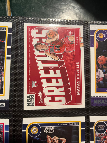 NBA Hoops Young Studs Pack (4) Mark Williams, Tristan Da Silva, Peyton Watson, Matas Buzelis Rookie Greetings Card